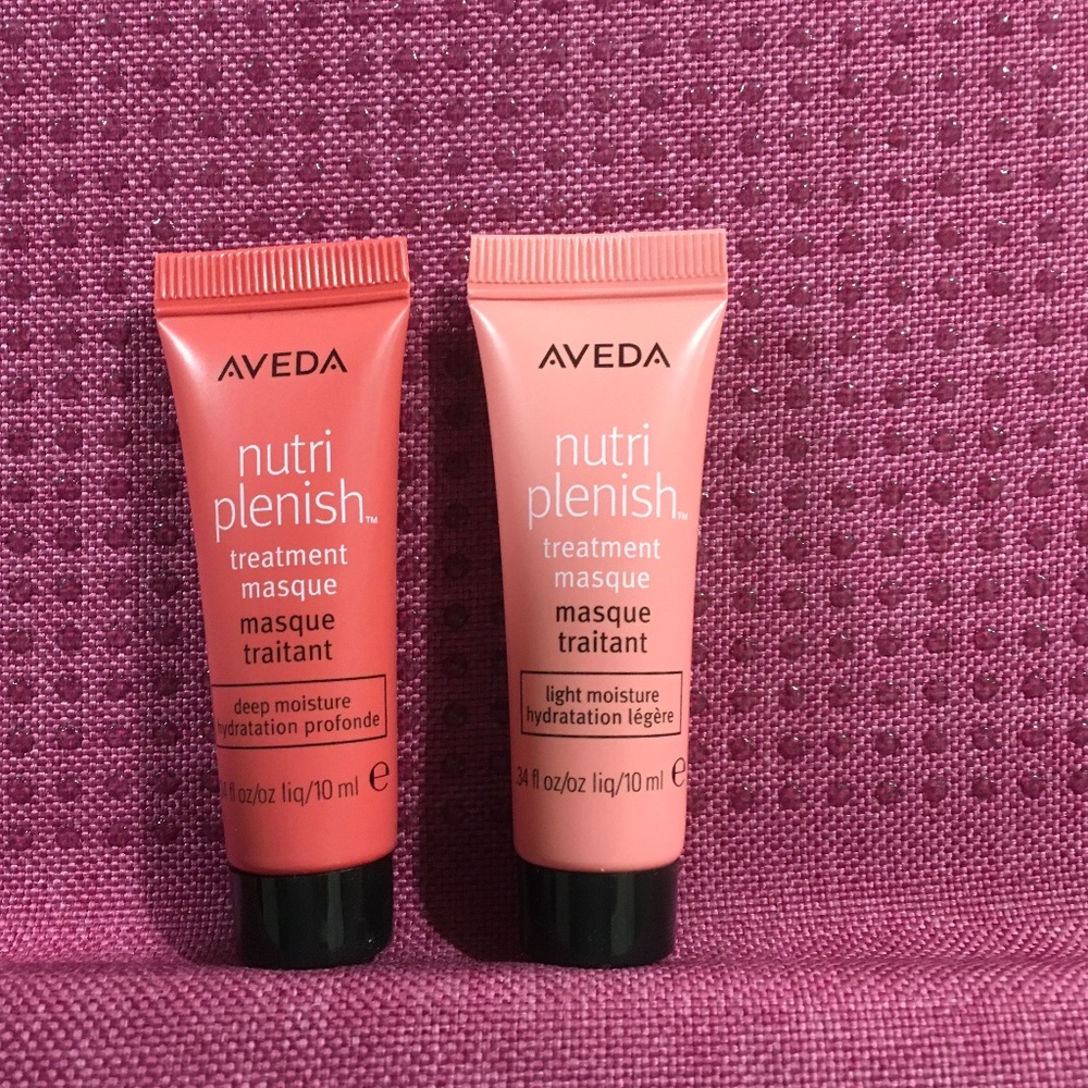 Aveda sample light and deep moisture treatment masks